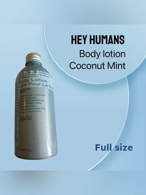 🇺🇸🆕NWOB HEY HUMANS | FULL | Vegan & Tin bottle Body lotion Coconut mint